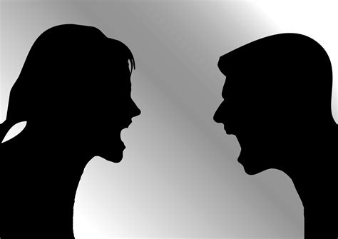 man and woman arguing silhouette
